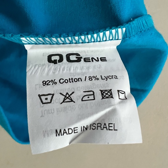 🆕Retro-Style Zip-Up 3/4 Sleeve Shirt | Turquoise | Orange/White Ribbing | Small - Picture 13 of 16